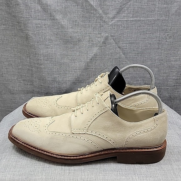 Heschung Wingtip Oxford Cream Suede leather Dress Shoe men\'s SZ 10.5 main image 8